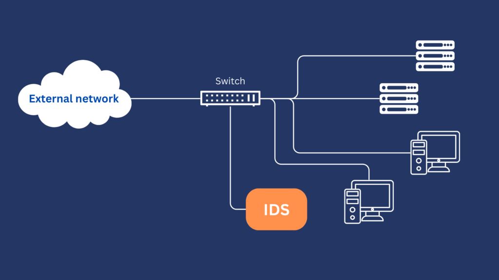 Diagram of an intrusion detection system (IDS)