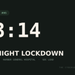 Case File #05 dossier card for Midnight Lockdown, a 3:14 a.m. hospital ransomware incident.