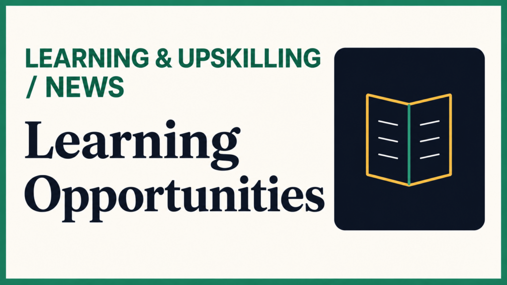 Learning opportunities thumbnail with a green border and open book
